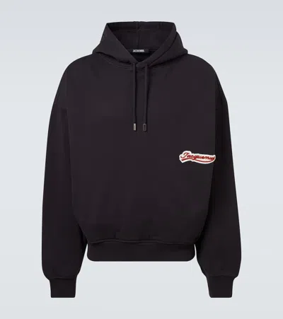 Jacquemus Relaxed Fit Hoodie With Drawstring In Blue