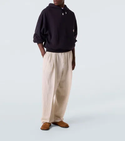 Jacquemus Relaxed Fit Hoodie With Drawstring In Blue