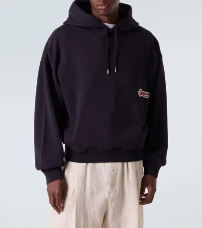 Jacquemus Relaxed Fit Hoodie With Drawstring In Blue