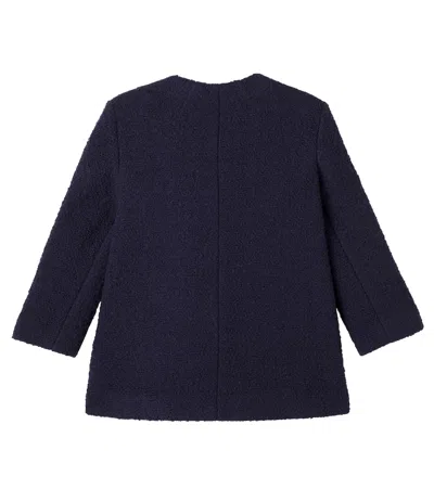 Dolce & Gabbana Bouclé Coat In Blue