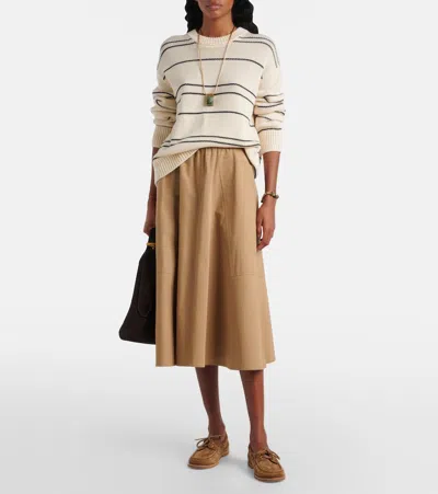 Vince Variegated Stripe Wool Blend Sweater In Multi