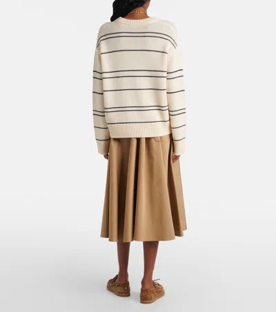 Vince Variegated Stripe Wool Blend Sweater In Multi