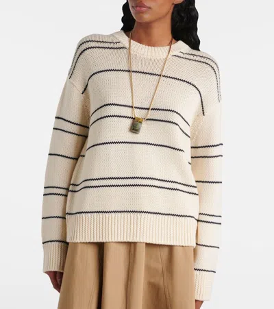 Vince Variegated Stripe Wool Blend Sweater In Multi