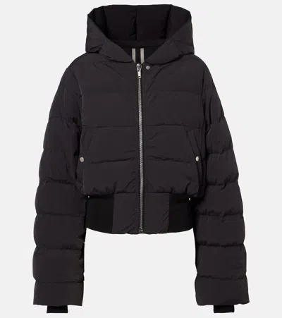 Rick Owens Down Jacket With Hood In Brown