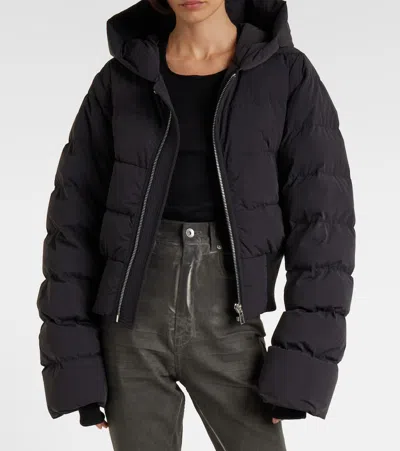 Rick Owens Down Jacket With Hood In Brown