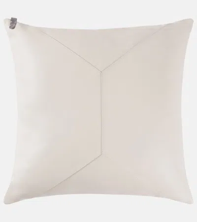 Brunello Cucinelli Monili Leather Cushion In Neutral