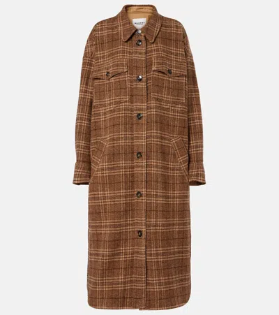 Isabel Marant Étoile Gislene Checked Virgin Wool Coat In Brown