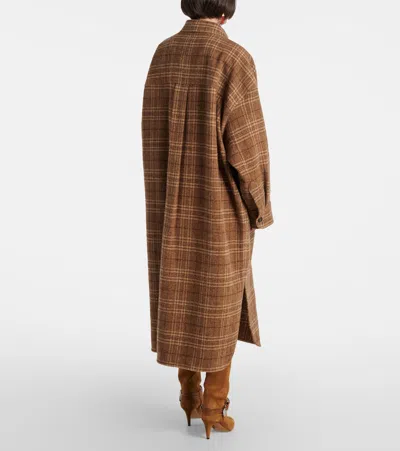 Isabel Marant Étoile Gislene Checked Virgin Wool Coat In Brown