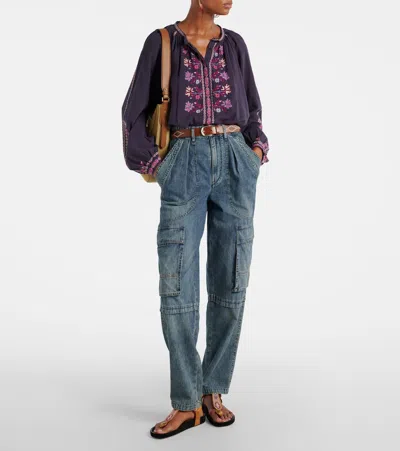 Isabel Marant Étoile Cargo Trousers Featuring Multiple Pockets In Blue