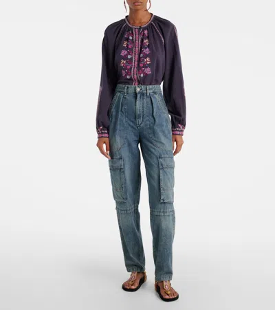Isabel Marant Étoile Cargo Trousers Featuring Multiple Pockets In Blue