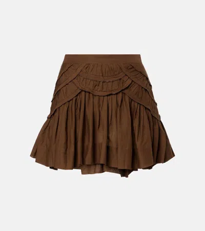 Isabel Marant Étoile Ruffled Layered Skirt Detailed Design In Brown