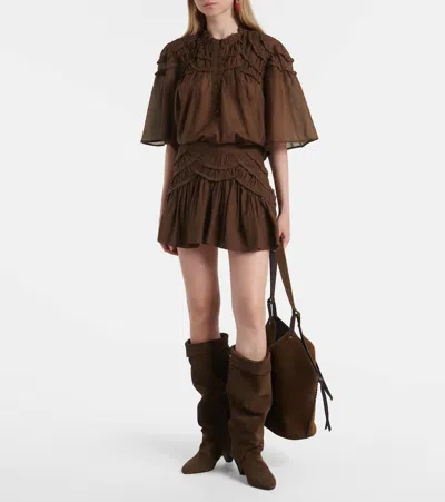 Isabel Marant Étoile Ruffled Layered Skirt Detailed Design In Brown