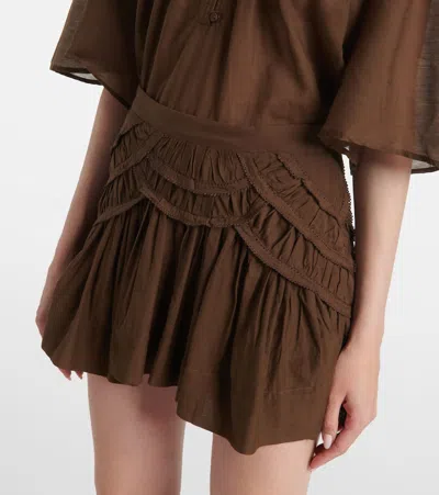 Isabel Marant Étoile Ruffled Layered Skirt Detailed Design In Brown