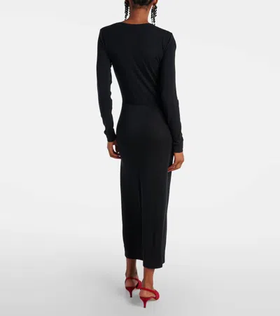 Isabel Marant Étoile Black Draped Jersey Jelina Long Dress
