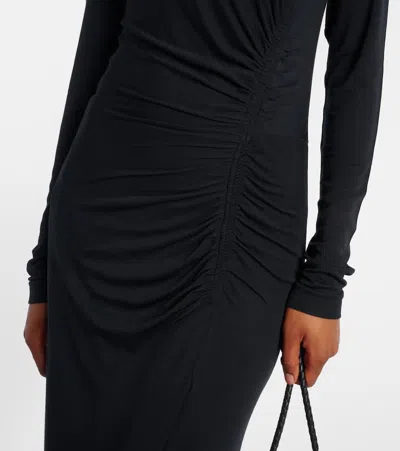 Isabel Marant Étoile Black Draped Jersey Jelina Long Dress