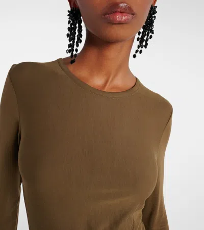 Isabel Marant Étoile Isabel Marant Etoile Women 'jelina' Green Midi Dress With Round Neck And Ruched Details In Modal Str In Gold