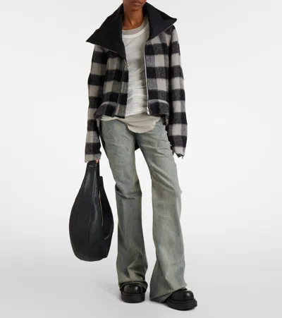 Rick Owens Exploder Checked Virgin Wool Jacket In Black