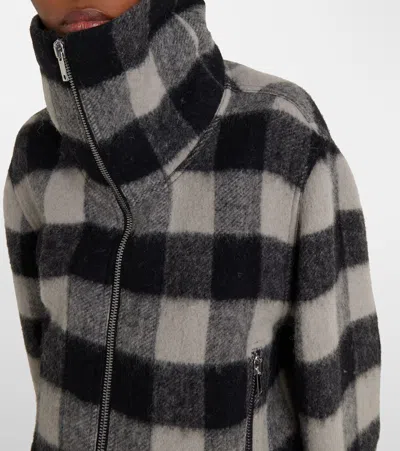 Rick Owens Exploder Checked Virgin Wool Jacket In Black