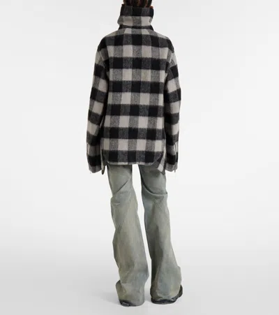 Rick Owens Exploder Checked Virgin Wool Jacket In Black
