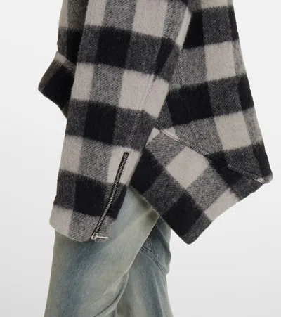 Rick Owens Exploder Checked Virgin Wool Jacket In Black
