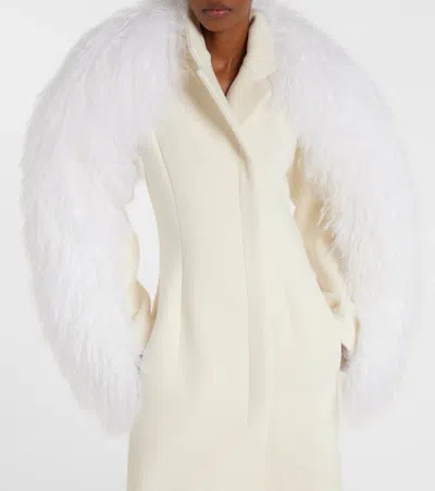 Jacquemus Le Manteau Boa Lamb Shearling Long Wool Coat In Neutral