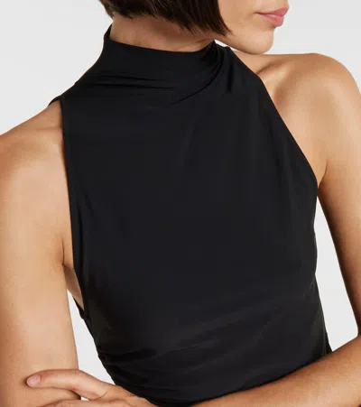 Jacquemus Piazza Asymmetrical Hem Dress In Black