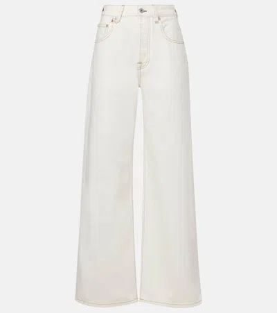 Jacquemus Le De Nimes Wide Leg Jeans In White