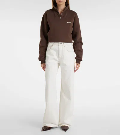 Jacquemus Le De Nimes Wide Leg Jeans In White