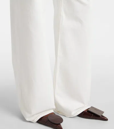 Jacquemus Le De Nimes Wide Leg Jeans In White