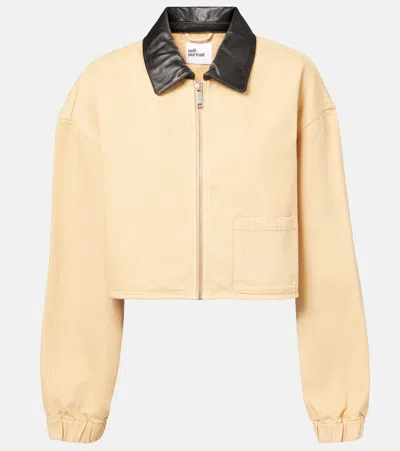 皮革边饰牛仔夹克