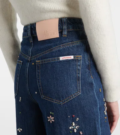 Self-portrait Self Portrait Jeans Blue In Blue