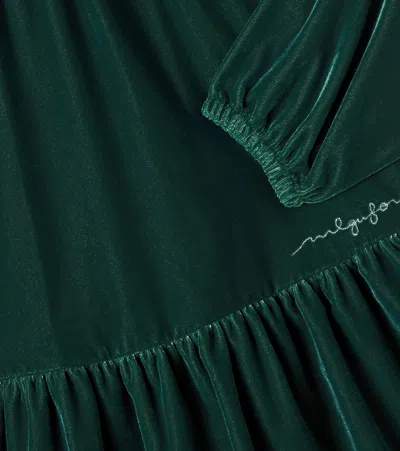 Il Gufo Ruched Dress In Green