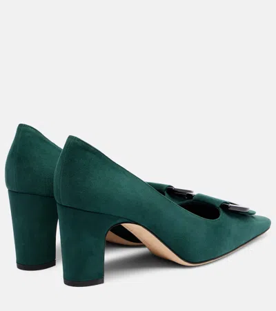 Manolo Blahnik 70mm Beti Buckle Pump In Green