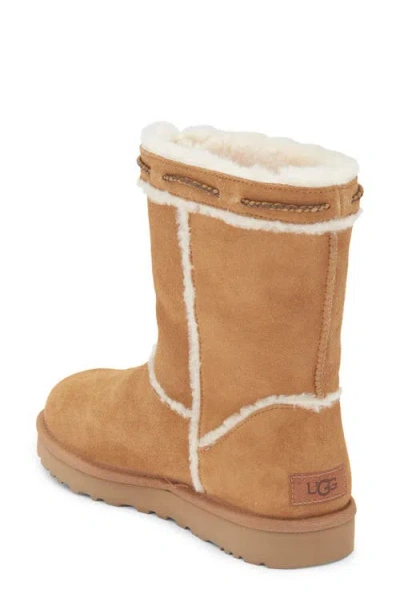 Ugg ® Classic Short Shearling Braid Trim Boot In Brown