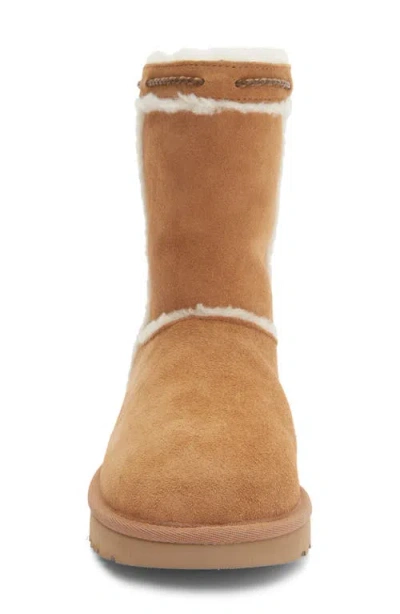 Ugg ® Classic Short Shearling Braid Trim Boot In Brown