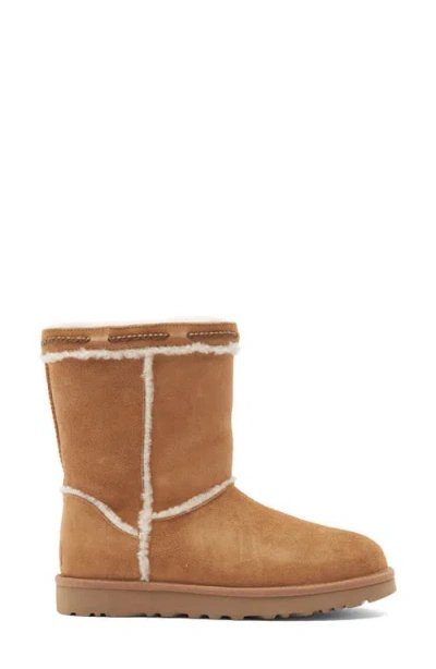Ugg ® Classic Short Shearling Braid Trim Boot In Brown