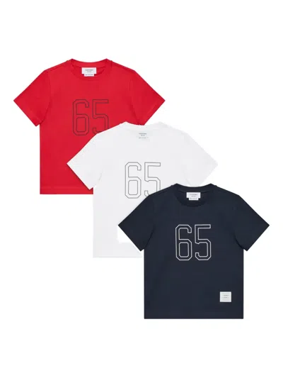 Thom Browne Printed Cotton T-shirt (pack Of Three) In Multi