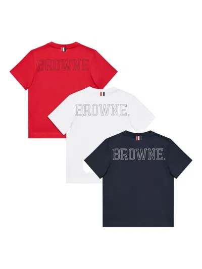 Thom Browne Printed Cotton T-shirt (pack Of Three) In Multi
