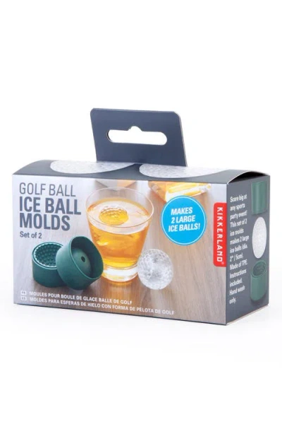 Kikkerland Design Set Of 2 Golf Ball Ice Cube Molds In Multi