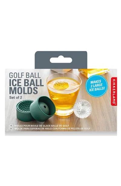 Kikkerland Design Set Of 2 Golf Ball Ice Cube Molds In Multi