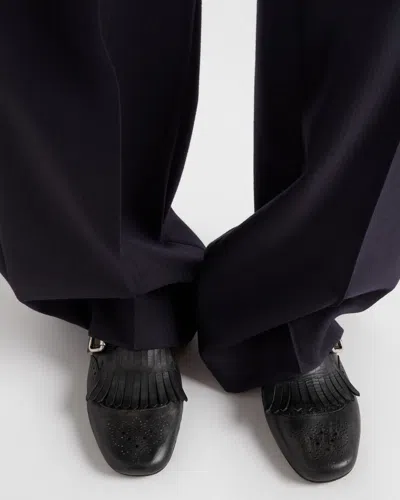 Prada Shuffle Leather Shoes With Buckle In Black