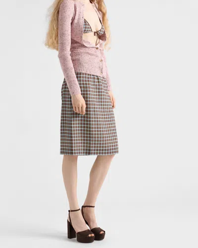 Prada Suede Platform Sandals In Brown