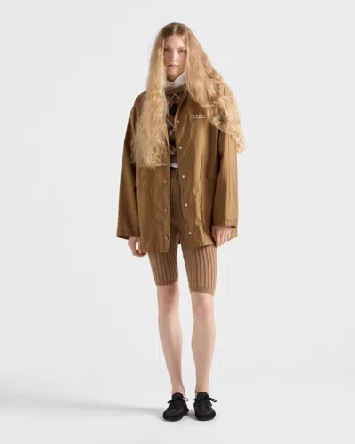 Prada Fleece-lined Re-nylon Jacket In Brown