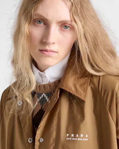 Prada Fleece-lined Re-nylon Jacket In Brown