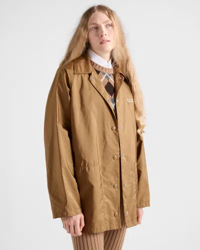Prada Fleece-lined Re-nylon Jacket In Brown