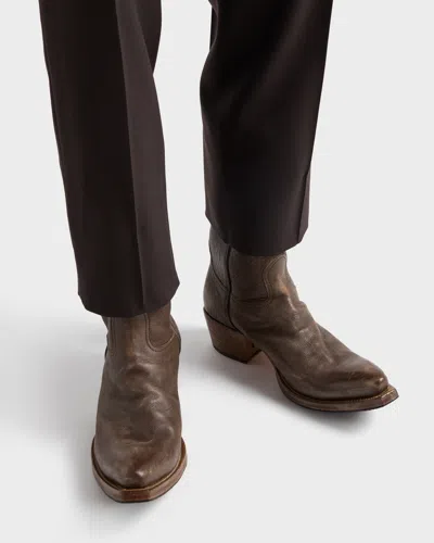 Prada Leather Boots In Brown