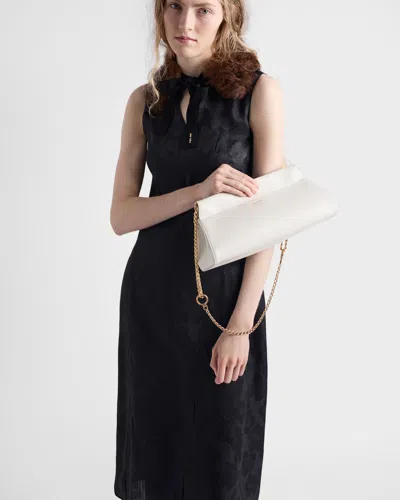 Prada Floral Embroidered Silk Dress In Black