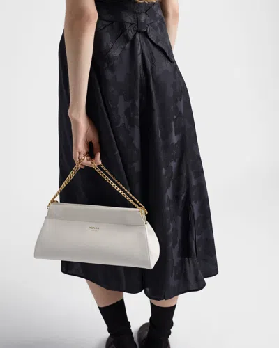 Prada Floral Embroidered Silk Dress In Black