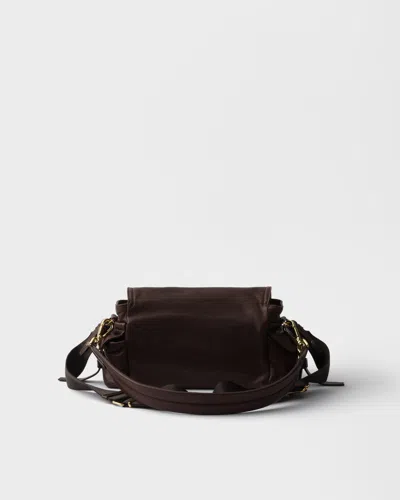 Prada Explore Medium Nappa Leather Shoulder With Flap Bags In Brown