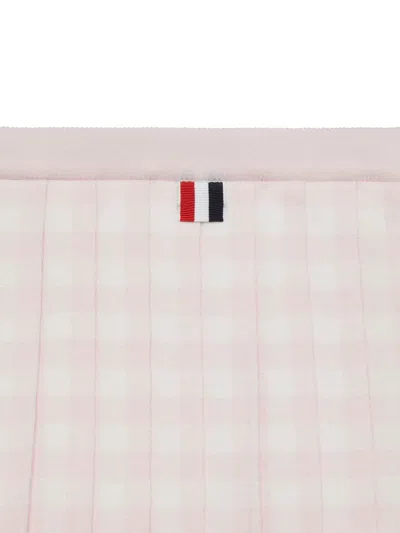 百褶格纹迷你半身裙